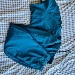 Mandala Teal Jogger Scrub Set M